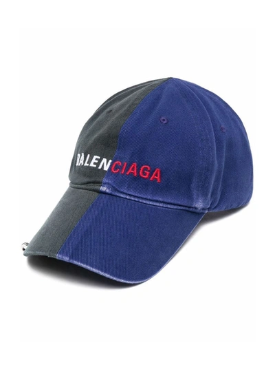Shop Balenciaga Logo-embroidered Two-tone Cap In Black