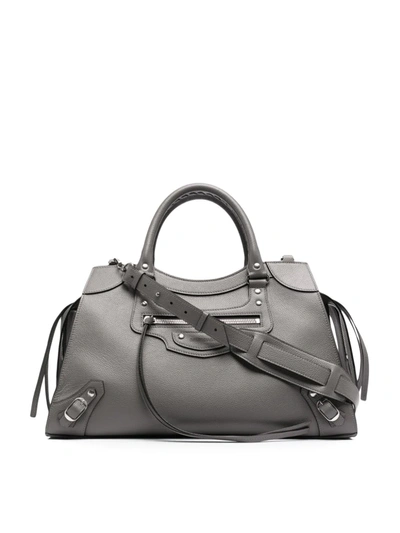 Shop Balenciaga Medium Neo Classic Tote Bag In 1219 Dark Grey