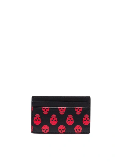 Shop Alexander Mcqueen Biker Skull Card Holder In 黑色