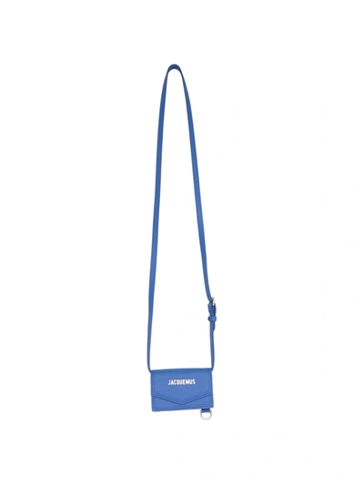 Shop Jacquemus Logo Plaque Messenger Bag In Blue