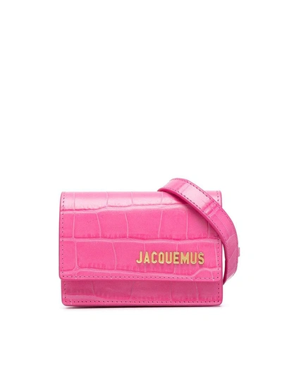 Shop Jacquemus Riviera Embossed Belt Bag In Pink