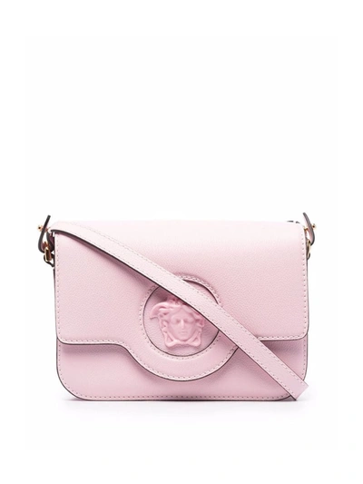 Shop Versace Small La Medusa Shoulder Bag In Pink