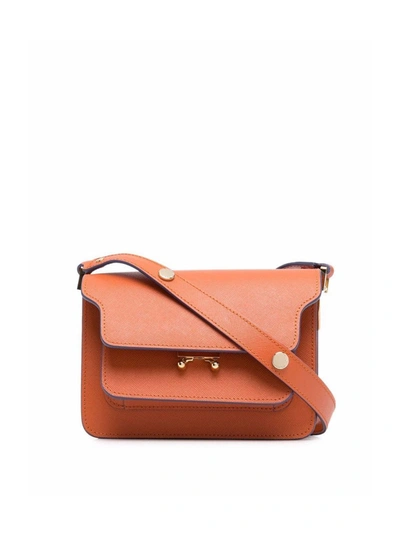 Shop Marni Clasp-fastening Mini Bag In Orange