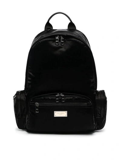 Shop Dolce & Gabbana Logo-plaque Backpack In Black