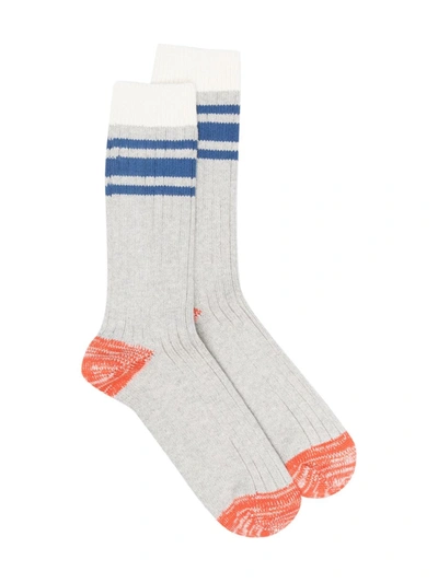 Shop Thunders Love Striped Knitted Socks In Grey