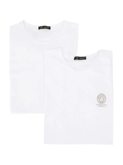 Shop Versace Medusa Logo Print Set Of Two T-shirts In White