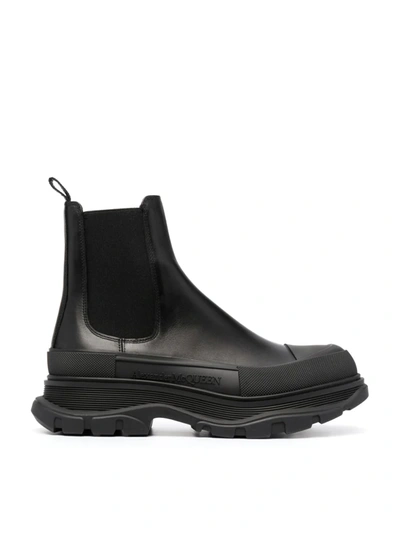 Shop Alexander Mcqueen Chunky Sole Chelsea Boots In Black