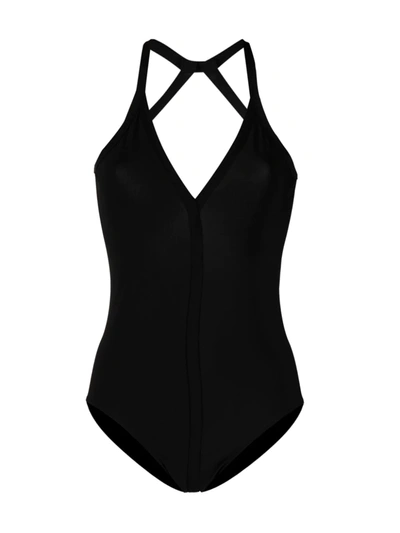 Shop Rick Owens Crossover Strap-detail Swimsuit In Black