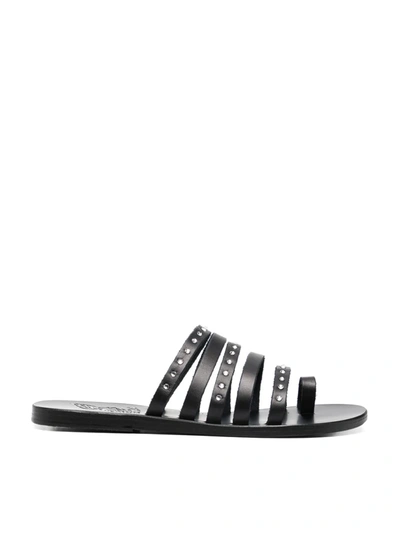 Shop Ancient Greek Sandals Niki Crystal-studded Sandals In Black