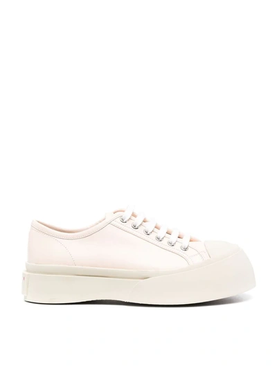 Shop Marni Pablo Lace-up Leather Sneakers In Pink