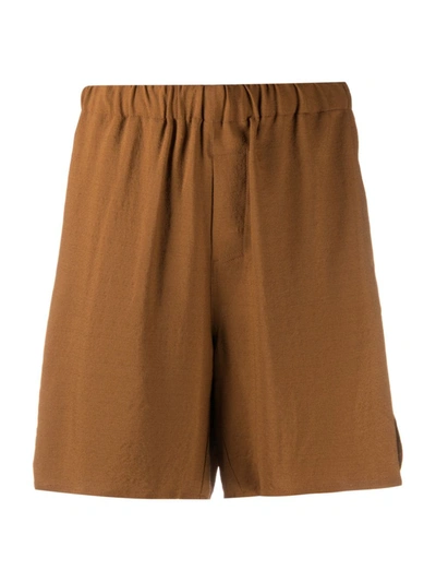Shop Ami Alexandre Mattiussi High-waisted Knee-length Shorts In Brown