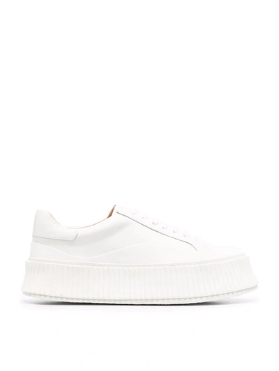Shop Jil Sander Low-top Lace-up Sneakers In White