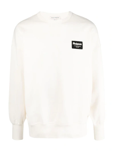 Shop Alexander Mcqueen Logo-patch Oversized Sweatshirt In Neutrals