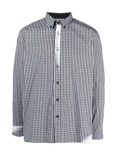 Shop Ader Error Paint Effect Checked Shirt In Black