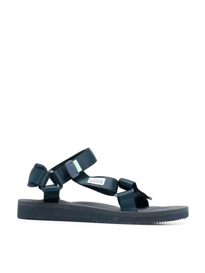 Shop Suicoke Touch-strap Sandals In Blue