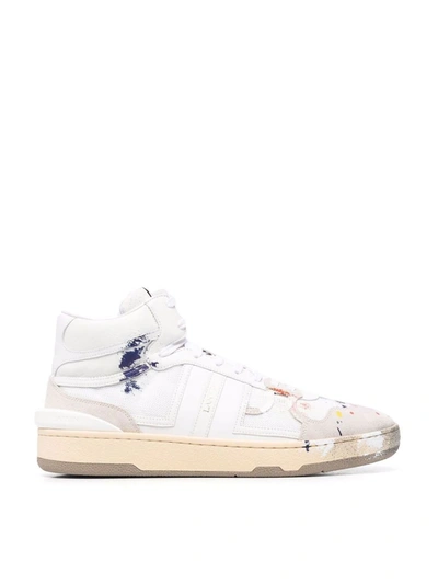 Shop Lanvin Clay Paint Splatter High-top Sneakers In White
