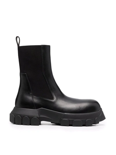 Shop Rick Owens Ridged-sole Ankle Boots In Black