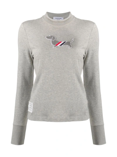 Shop Thom Browne Hector Icon Long-sleeve T-shirt In Grey