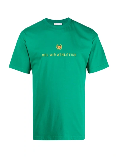 Shop Bel-air Athletics Logo-embroidered Cotton T-shirt In Green
