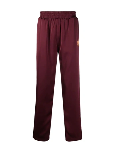 Shop Bel-air Athletics Embroidered Logo Crest Trousers In Red