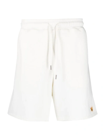Shop Bel-air Athletics Logo Embroidered Track Shorts In White