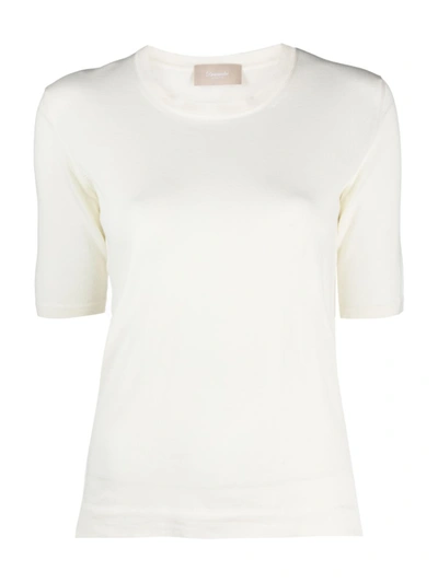 Shop Drumohr Short-sleeved Cotton T-shirt In Neutrals