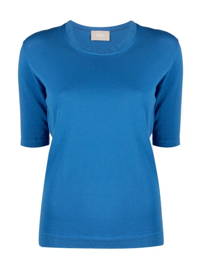 Shop Drumohr Short-sleeved Cotton T-shirt In Blue