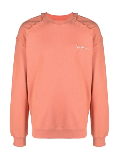 Shop Ader Error Kaput Embroidered-logo Cotton Sweatshirt In Pink