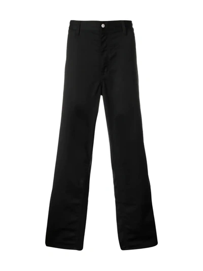 Shop Carhartt Logo Patch Wide-leg Trousers In Black