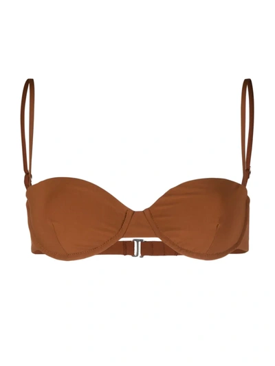 Shop Anemos Underwire Cup Bikini Top In Brown
