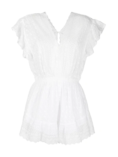 Shop Isabel Marant Étoile Broderie Anglaise Playsuit In White