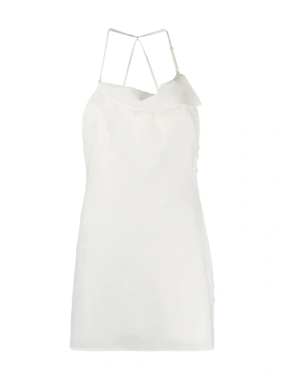 Shop Jacquemus Halterneck Mini Dress In White