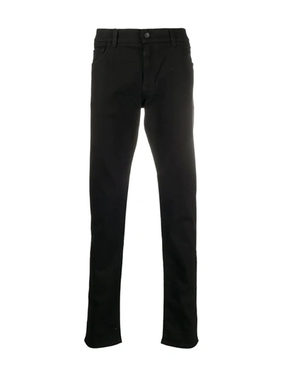 Shop Dolce & Gabbana Logo-patch Straight-leg Jeans In Black