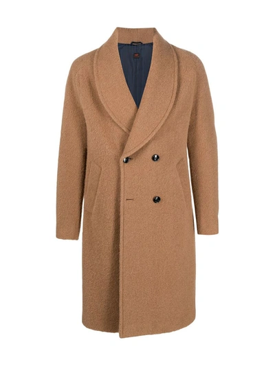 Shop Mp Massimo Piombo Robbie Shawl Lapel Coat In Brown