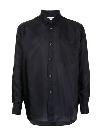 Shop Comme Des Garçons Shirt Long-sleeve Button-up Shirt In Blue