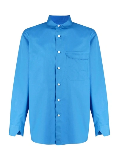 Shop Ader Error Relaxed Button-down Shirt In Blue