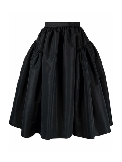 Shop Alexander Mcqueen High-waisted Full Midi Skirt In Black