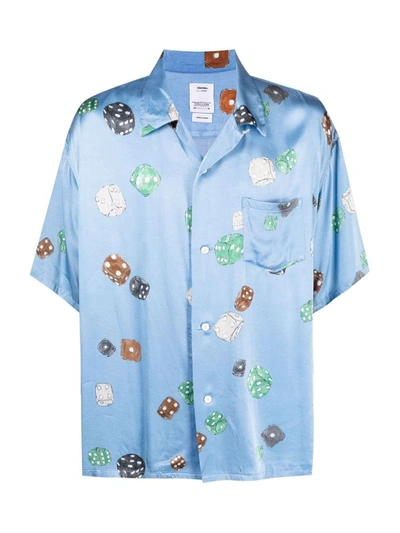 Shop Visvim Dice-print Short-sleeve Shirt In Blue