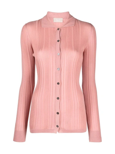 Shop Drumohr Button-down Polo Cardigan In Pink