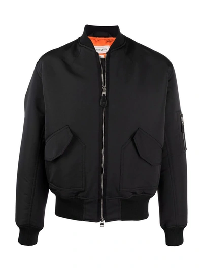Shop Alexander Mcqueen Logo-print Bomber Jacket In Black