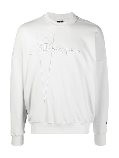 Shop Rick Owens X Champion Logo-embroidered Sweatshirt In White