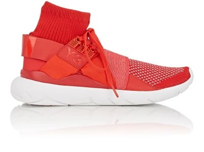Y-3 Qasa Elle Lace Knit Sneakers In Roundel Red/white