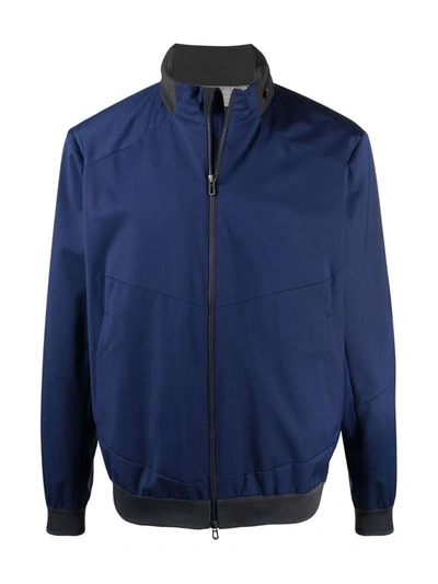 Shop Sease Hooded Front Zip Jacket In Blue