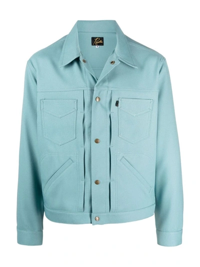 Shop Needles Fitted Shirt Jacket In Blue