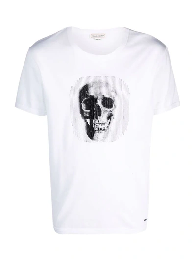 Shop Alexander Mcqueen Skull Print T-shirt In 白色