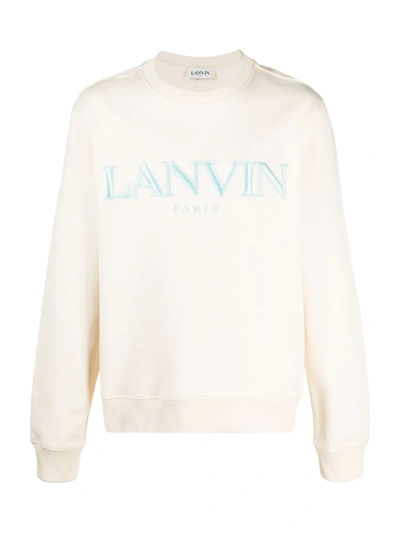 Shop Lanvin Embroidered-logo Sweatshirt In 中性色