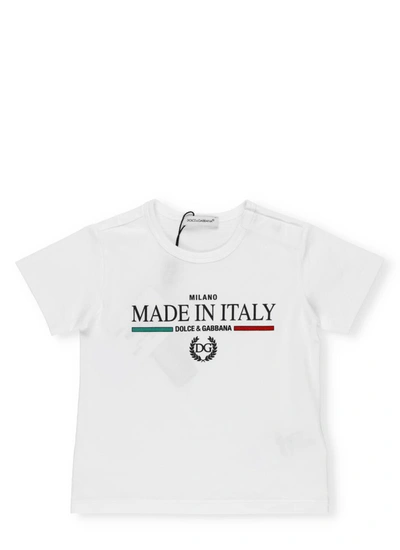 Shop Dolce & Gabbana Kids Made In Italy Printed T In White