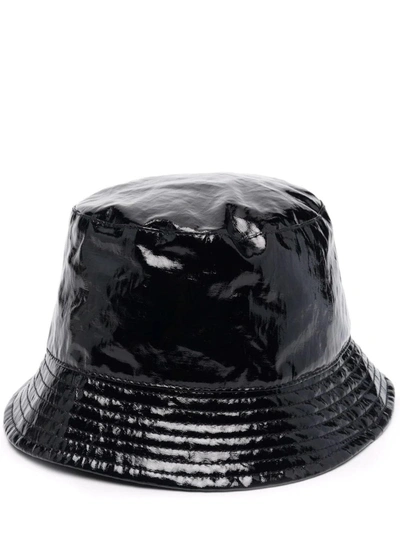Shop Isabel Marant Bob Haley Patent Black Bucket Hat In Nero