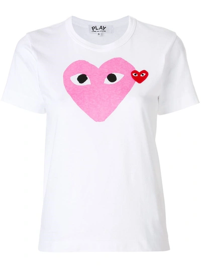 Shop Comme Des Garçons Play T-shirt Heart In Pink & Purple