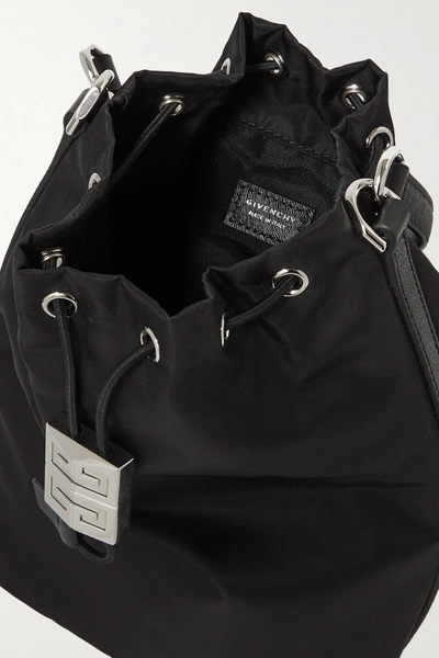 Shop Givenchy 4g Leather-trimmed Shell Bucket Bag In Black